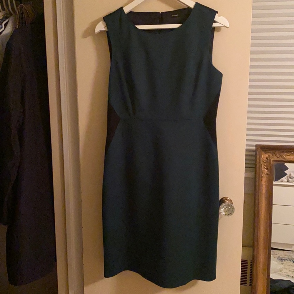 Hunter green and black classic business dress